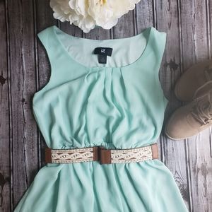 iZ Byer Teal Dress with Belt